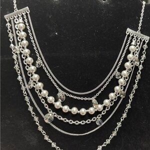 Touchstone Crystal by Swarovski Multi-Strand Pearl & Crystal Statement Necklace